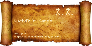 Kuchár Karsa névjegykártya